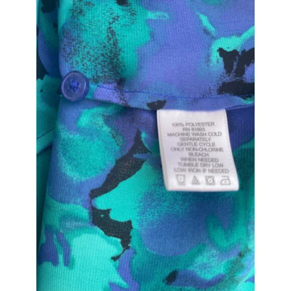 Isaac Mizrahi Live floral blouse L/S size Large - Picture 7 of 7